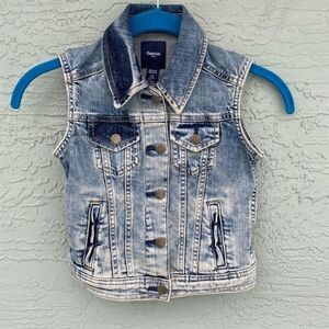 GAP Kids Sleeveless Denim Vest Blue Size 6-7Y Casual Button-Front